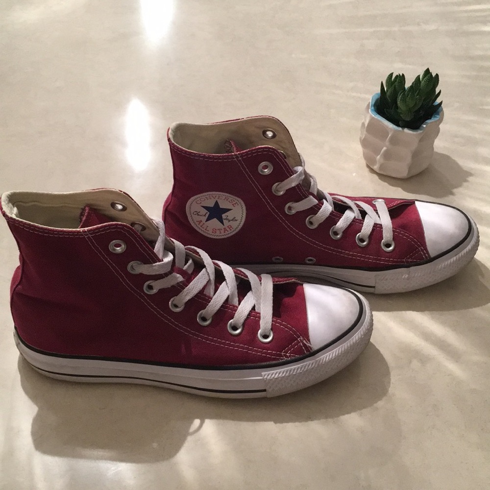 Maroon Converse High Tops